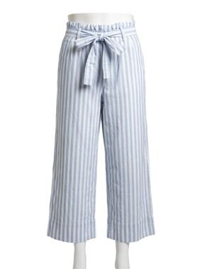 Madewell Hudson Pull On Lounge Pants Crop Blue White Stripe Sz Medium